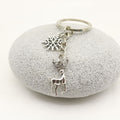 Zinc Alloy Christmas Reindeer Snowflake Keychain Holiday Bag Charm view 3