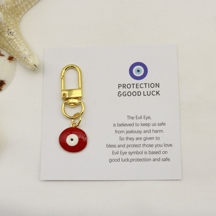 Metal Blue Evil Eye Good Luck Keychain Protection Gift (6840)