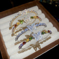 Light Luxury Copper Zircon Butterfly Open Cuff Bangle For Women Vintage Elegant Jewelry view 1