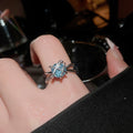 Korean Style Copper Zircon Star Cross Open Ring For Women Light Luxury Index Finger Jewelry view 3