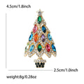 Alloy Enamel Rhinestone Christmas Tree Brooch Pin For Holiday Outfits – Multicolor view 5