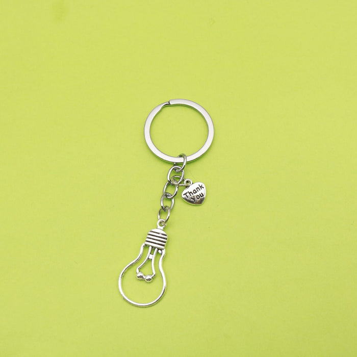 Metal Hollow Light Bulb Keychain Farewell Gift