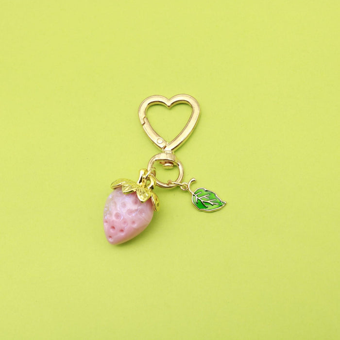 Metal Strawberry Daisy Heart Keychain Cute Bag Charm Gift