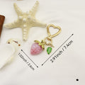 Metal Strawberry Daisy Heart Keychain Cute Bag Charm Gift view 2
