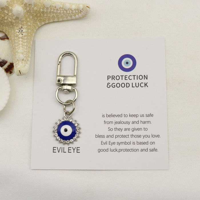 Metal Evil Eye Good Luck Keychain Protection Key Ring Gift