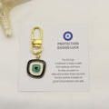 Metal Blue Evil Eye Keychain For Protection Good Luck Gift view 1