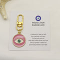 Metal Blue Evil Eye Keychain Gift Card – Green view 1