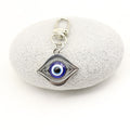 Metal Evil Eye Keychain Good Luck Gift – Silver view 3