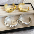 Minimalist Acrylic Twisted Texture Open Bangle Light Luxury Statement Round Cuff Bracelet view 4