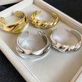 Minimalist Acrylic Twisted Texture Open Bangle Light Luxury Statement Round Cuff Bracelet view 2