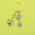 Metal Heart Palm Teardrop Evil Eye Keychain For Bag Charm view 1