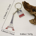 Zinc Alloy Eiffel Tower Keychain Paris Souvenir Key Ring Gift view 2