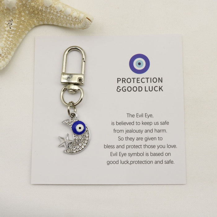 Metal Evil Eye Good Luck Keychain Protection Gift (0130)