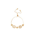 18K Gold Plated Copper Zircon Geometric Square Bangle For Elegant Light Luxury Women view 5