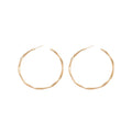 Copper Smooth Twisted Round Hoop Earrings With Silver Posts Minimalist Light Luxury Jewelry view 5