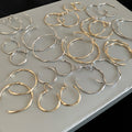Copper Smooth Twisted Round Hoop Earrings With Silver Posts Minimalist Light Luxury Jewelry view 1
