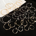 Copper Smooth Twisted Round Hoop Earrings With Silver Posts Minimalist Light Luxury Jewelry view 3
