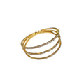 Copper Rhinestone Double Layer Cross Open Bangle Minimalist Luxury Women's Jewelry view 5