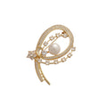 14K Gold Plated Copper Zircon Pearl Butterfly Brooch, Vintage Light Luxury Suit Accessory view 5