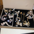 14K Gold Plated Copper Zircon Pearl Butterfly Brooch, Vintage Light Luxury Suit Accessory view 3