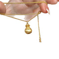 New Chinese Style Light Luxury Copper Zircon Round Lucky Bag Pendant Necklace For Women view 5