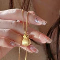 New Chinese Style Light Luxury Copper Zircon Round Lucky Bag Pendant Necklace For Women view 1