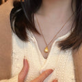 New Chinese Style Light Luxury Copper Zircon Round Lucky Bag Pendant Necklace For Women view 4