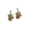 Light Luxury Alloy Wrinkled Leaf Pendant Drop Earrings With Silver Needle For Women Daily Wear view 5