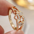 Sweet Fairy Style Hollow Heart Sparkling Ring For Women Valentine's Day Jewelry view 5
