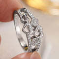 Sweet Fairy Style Hollow Heart Sparkling Ring For Women Valentine's Day Jewelry view 1