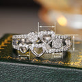 Sweet Fairy Style Hollow Heart Sparkling Ring For Women Valentine's Day Jewelry view 4