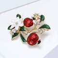 Alloy Enamel Pomegranate Brooch Pin For Cardigan And Coat Decoration view 3