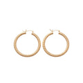Minimalist Geometric Round Iron Hoop Earrings With Silver Posts And Crinkled Smooth Metal Finish view 5