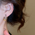 Artificial Crystal Star Double Layer Stud Earrings Sweet Cool Light Luxury Fashion Ear Jewelry view 3