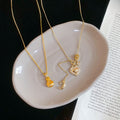 Light Luxury Copper Zircon Lucky Bag Heart Necklace, Vintage Chinese Style Geometric Clavicle Chain view 2