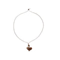 Maillard Style Resin Sweater Necklace With Flocked Leopard Heart Flower Rhinestone Pendant view 5