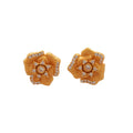 24K Gold Plated Copper Zircon Flower Drop Earrings Vintage Chinese Style Silver Needle Jewelry view 5