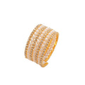 Vintage Rhinestone Multi Layer Pearl Open Bangle Light Luxury Round Cloth Bracelet For Women view 5