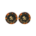 Maillard Style Resin Round Pony Stud Earrings With Silver Needle Minimal Daily Jewelry view 5
