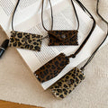 Vintage Faux Leather Leopard Print Bag Pendant Sweater Necklace Light Luxury Geometric Choker view 1