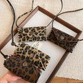 Vintage Faux Leather Leopard Print Bag Pendant Sweater Necklace Light Luxury Geometric Choker view 3