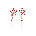 Chic Floral Zircon Flower Faux Pearl Tassel Drop Earrings With Silver Needle Vintage Light Luxury view 5