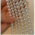 French Vintage Faux Pearl Beaded Sweater Necklace Elegant Light Luxury Round Geometric Choker view 4
