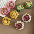 Light Luxury Enamel Flower Stud Earrings With Steel Pins, Vintage Sweet Elegant Iron Jewelry view 1