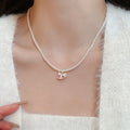 Light Luxury Faux Pearl Horse Pendant Sweater Necklace Vintage Zodiac Collarbone Chain view 3
