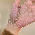 Light Luxury Artificial Crystal Beaded Snowflake Bangle Elegant Geometric Bracelet view 2