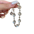 Light Luxury Artificial Crystal Beaded Snowflake Bangle Elegant Geometric Bracelet view 5