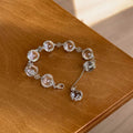 Light Luxury Artificial Crystal Beaded Snowflake Bangle Elegant Geometric Bracelet view 3