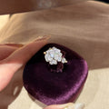 Korean Zircon Flower Open Ring For Women view 2