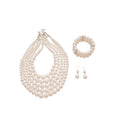 Light Luxury Rhinestone Beaded Knot Faux Pearl Geometric Choker Necklace view 5